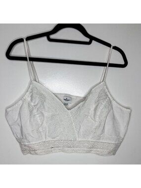 American Eagle Outfitters White Lace Cropped Cami
